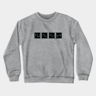 Synthesizer Waveforms Black Crewneck Sweatshirt